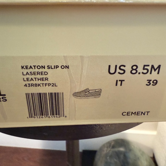 Michael Kors Keaton Slip-On Sneakers - Laser-Cut Leather - Women’s 8.5M (Cement) - Picture 6 of 7
